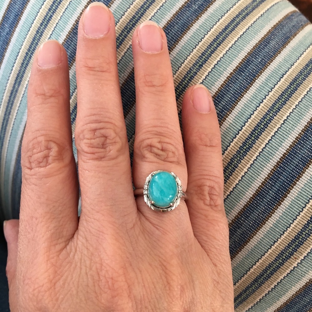 Gem Amazonite Sterling Silver Ring - image 3